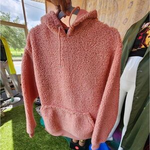 Unisex Pink teddy hoodie.